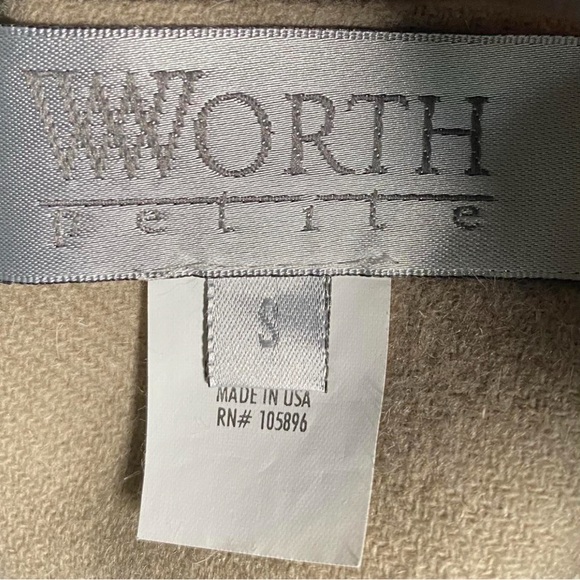 Worth Petite Small Long Reversible Wool Tan Coat - Picture 9 of 10